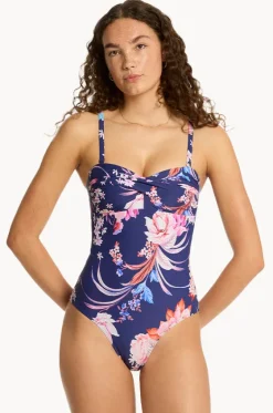 One Pieces^Sea Level Indochine Twist Bandeau One Piece French navy