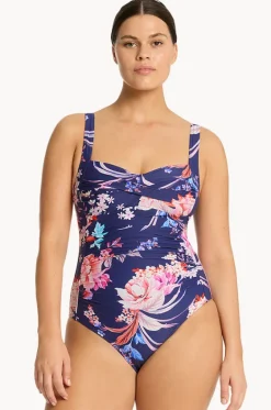 One Pieces^Sea Level Indochine Twist Front One Piece French navy