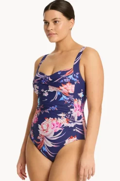 One Pieces^Sea Level Indochine Twist Front One Piece French navy
