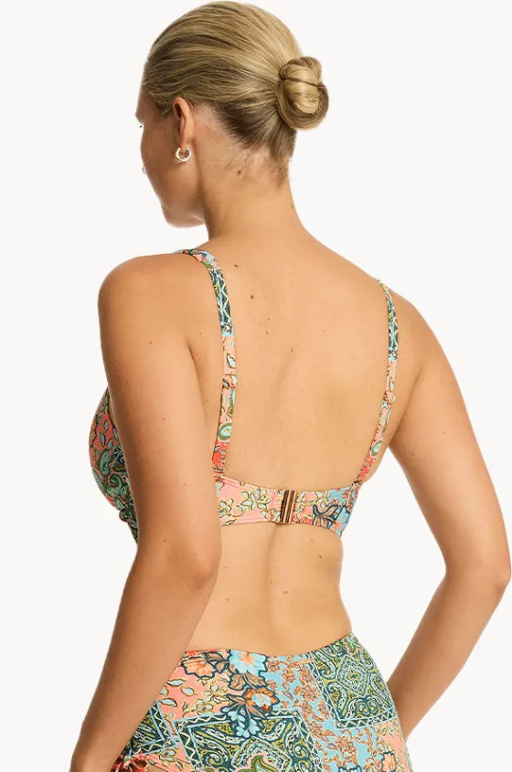 Bikini Tops^Sea Level Java Cross Front Bra Coral