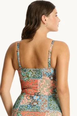 Tankini Tops^Sea Level Java Cross Front Tankini Separate Coral