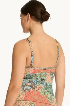 Tankini Tops^Sea Level Java Spliced Longline Tri Tankini Separate Coral