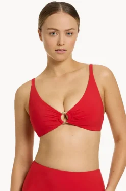 Bikini Tops^Jets et C/D Cup Trim Tri Rosso