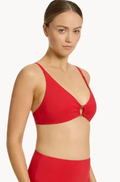 Bikini Tops^Jets et C/D Cup Trim Tri Rosso