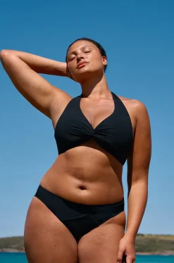 Bikini Tops^Jets et D/DD Cup Twist Front Top Black