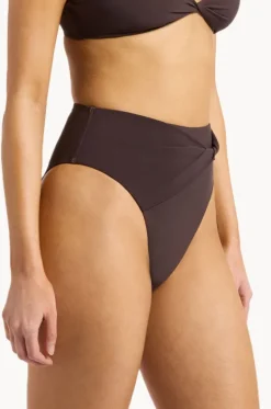 Bottoms^Jets et High Waist High Leg Pant Chocolate