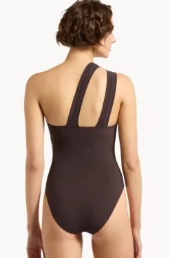 One Pieces^Jets et One Shoulder One Piece Chocolate