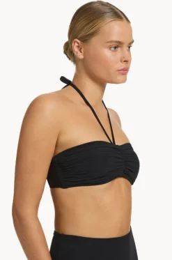 Bikini Tops^Jets et Underwire Bandeau Halter BLACK