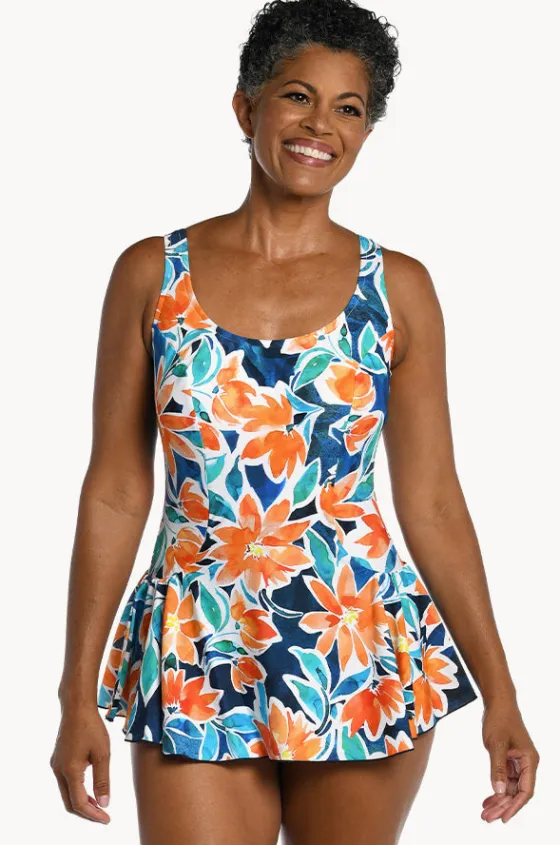 One Pieces^Maxine Joy Blooms Swim Dress Blue/Coral