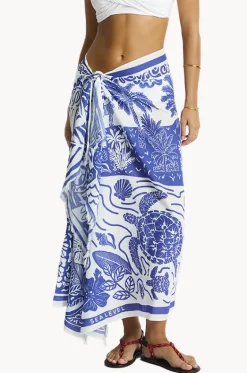 Sarongs^Sea Level Jungle Lino Long Sarong Blue
