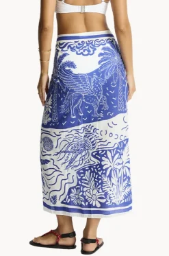 Sarongs^Sea Level Jungle Lino Long Sarong Blue