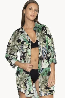 Overswim^Nip Tuck Kakadu Bronte Beach Shirt BLACK