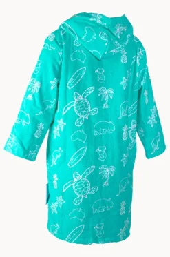 Towel Robes & Ponchos^Back Beach Co Kids Australia Hooded Towel Robe 7-11Y Teal