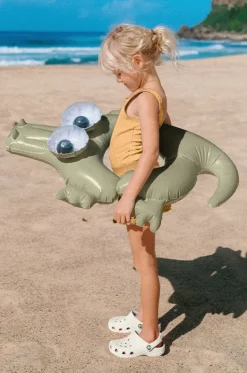 Pool Inflatables^Sunny Life Kids Cookie The Croc Tube Pool Ring Khaki