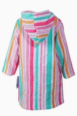 Towel Robes & Ponchos^Back Beach Co Kids Hawaiian Stripe Hooded Towel Robe 3-5Y Blue/natural