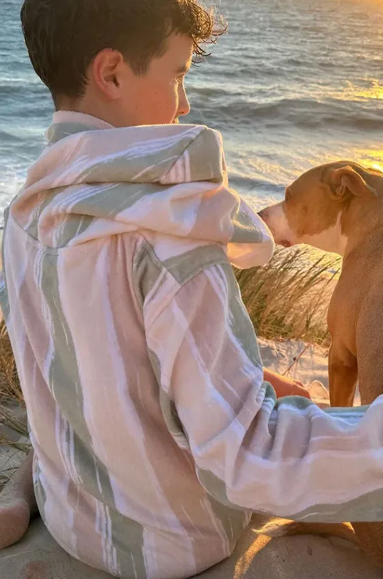 Towel Robes & Ponchos|Towel Robes & Ponchos^Back Beach Co Kids Island Hooded Towelling Robe 7-11Y Sand