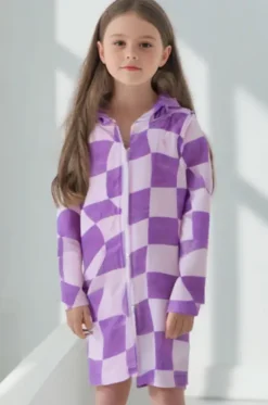 Towel Robes & Ponchos|Towel Robes & Ponchos^Back Beach Co Kids Ocean Drifter Hooded Towelling Robe 3-5Y Purple