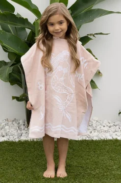 Towel Robes & Ponchos|Towel Robes & Ponchos^Bambury Kids You Me & The Sea Poncho Blush
