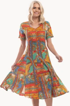 Dresses^Orientique Kinsale Godet Sleeve Dress Multi