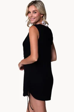 Overswim^J.valdi Kira Slub Sleeveless Zip Hoodie BLACK