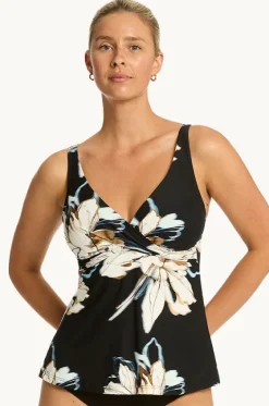 Tankini Tops^Sea Level La Luna Cross Front Swing Tankini Separate Black