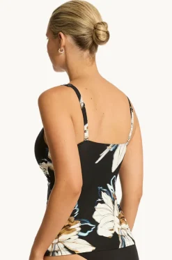 Tankini Tops^Sea Level La Luna Cross Front Swing Tankini Separate Black