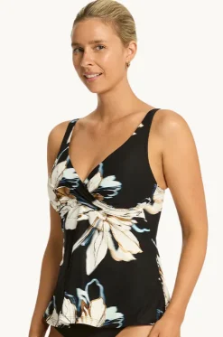 Tankini Tops^Sea Level La Luna Cross Front Swing Tankini Separate Black