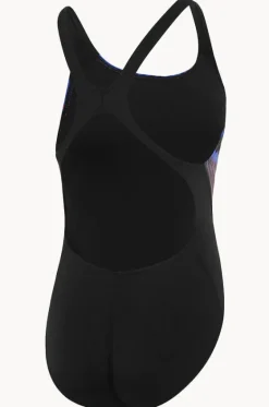 One Pieces^Speedo Lana Leaf Allover Digital Recordbreaker One Piece Black/cobalt