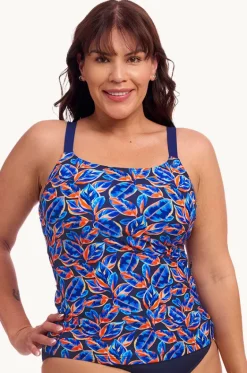 Tankini Tops^Funkita Leaf Blower Scoop Neck Tankini Separate Navy/orange