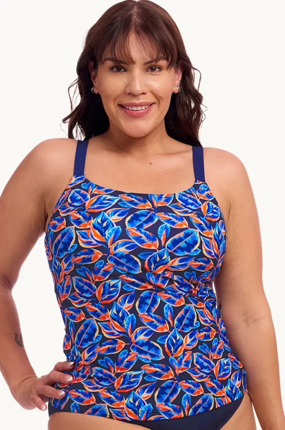 Tankini Tops^Funkita Leaf Blower Scoop Neck Tankini Separate Navy/orange