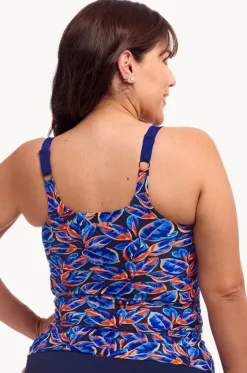 Tankini Tops^Funkita Leaf Blower Scoop Neck Tankini Separate Navy/orange