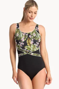 One Pieces^Poolproof Leafique Splice One Piece Black