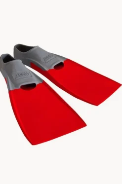 Swim Fins^Zoggs Long Blade Swim Fins - Size US 2-3 Red