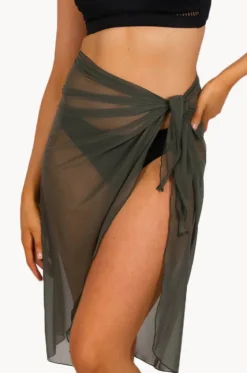 Sarongs^Baku Long Mesh Pareo Olive