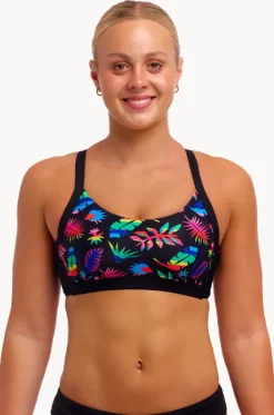 Bikini Tops^Funkita Lost Leaf DD/E Cup Hold Steady Crop Black/multi