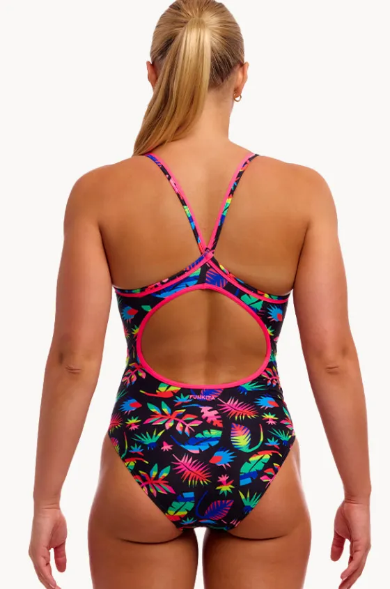 One Pieces^Funkita Lost Leaf Diamond Back One Piece Black/multi