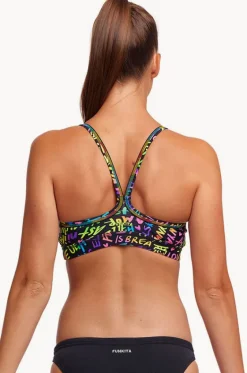 Bikini Tops^Funkita Love Funky Sports Top Black/multi