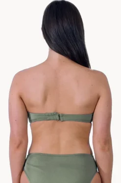 Bikini Tops^Monte u0026 Lou Lustre Bilgola Bandeau Olive