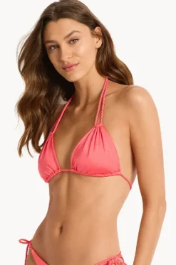 Bikini Tops^Monte u0026 Lou Lustre Rope Slide Tri Calypso