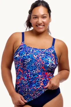 Tankini Tops^Funkita Mad Cat Scoop Neck Tankini Separate Blue/orange