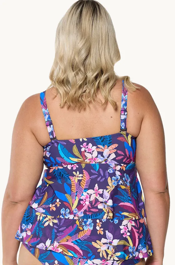 Tankini Tops^Capriosca Majorca Tiered Bandeau Tankini Separate Purple/multi