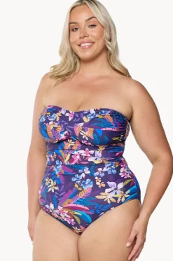 One Pieces^Capriosca Majorca Twist Bandeau One Piece Purple/multi