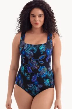 One Pieces^Longitude Majorelle Garden Long Torso Tank One Piece Black/blue