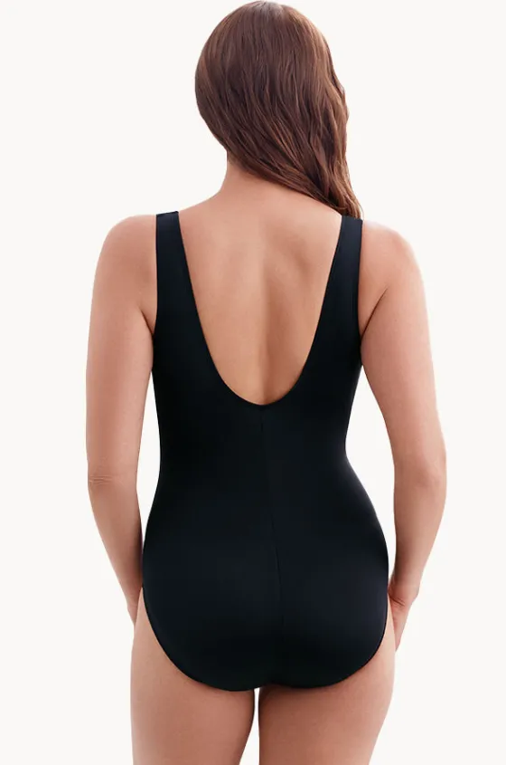 One Pieces^Longitude Majorelle Garden Piped Cross Over One Piece Black/Blue