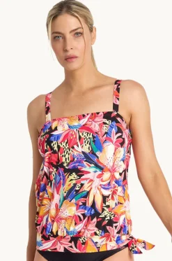 Tankini Tops^Jantzen Mandalay Bandeau Blouson Tankini Separate Black/multi