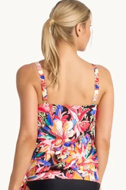 Tankini Tops^Jantzen Mandalay Bandeau Blouson Tankini Separate Black/multi