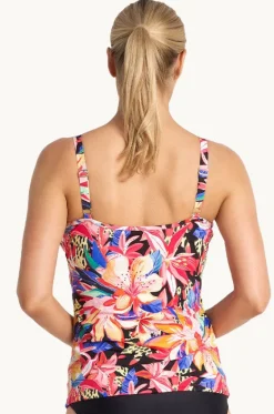 Tankini Tops^Jantzen Mandalay Frill Cross Over Tankini Separate Black/Multi