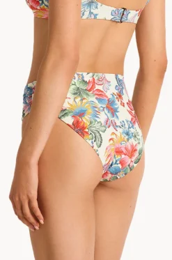 Bottoms^Monte u0026 Lou Marisol Mid Rise Ruched Pant Blue/natural