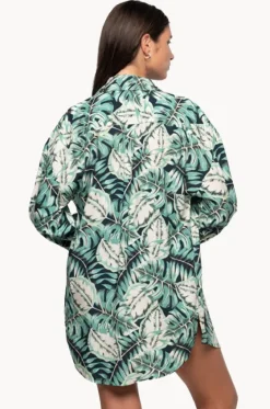 Overswim^Nip Tuck Martinique Bronte Button Shirt Blue slate