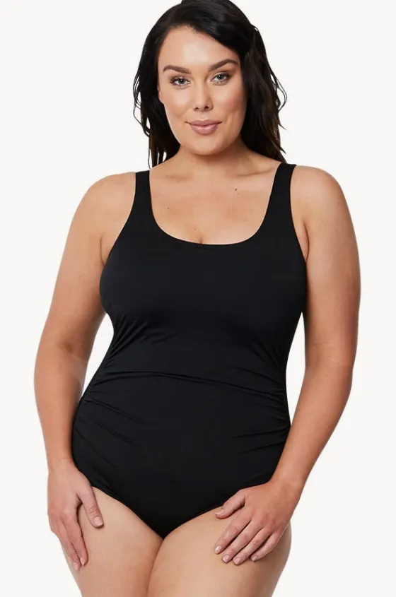 One Pieces^Poolproof Mastectomy Pintuck One Piece BLACK